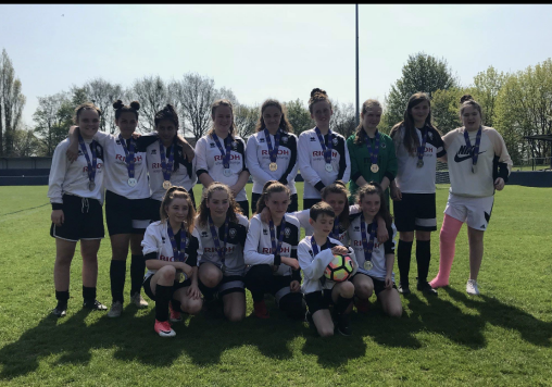 Our U14 Girls at the County Ground after their Herts FA County Cup Final 2017/18.